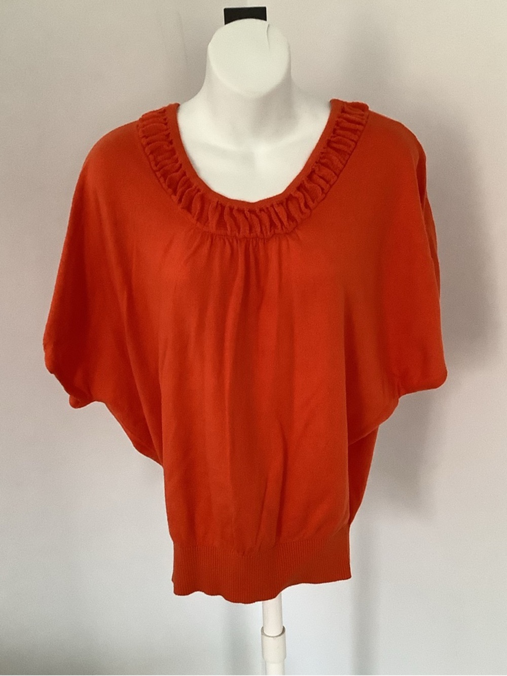 Moth Anthropologie Orange Knit Scoop Neck Top Sz. S